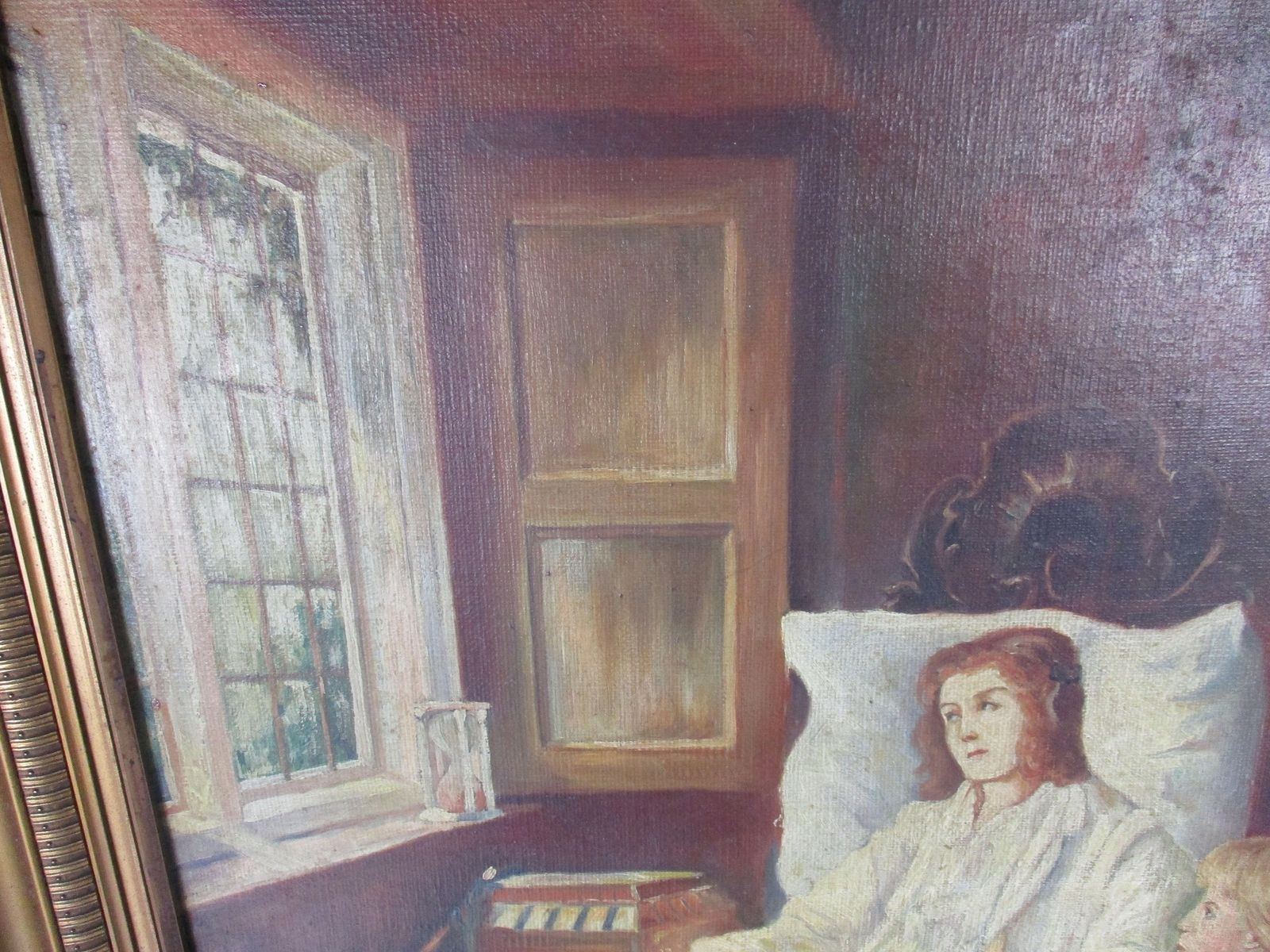 Oil Painting On Canvas  Gorgeous Wooden Frame  Exquisite  Large Mother And Son S photo for sale