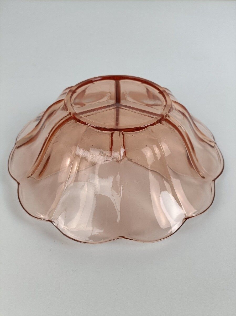 Art Deco Bowl Dish Centerpiece Basket  Art Glass Pink Val Sain Lambert Antique photo 81.0