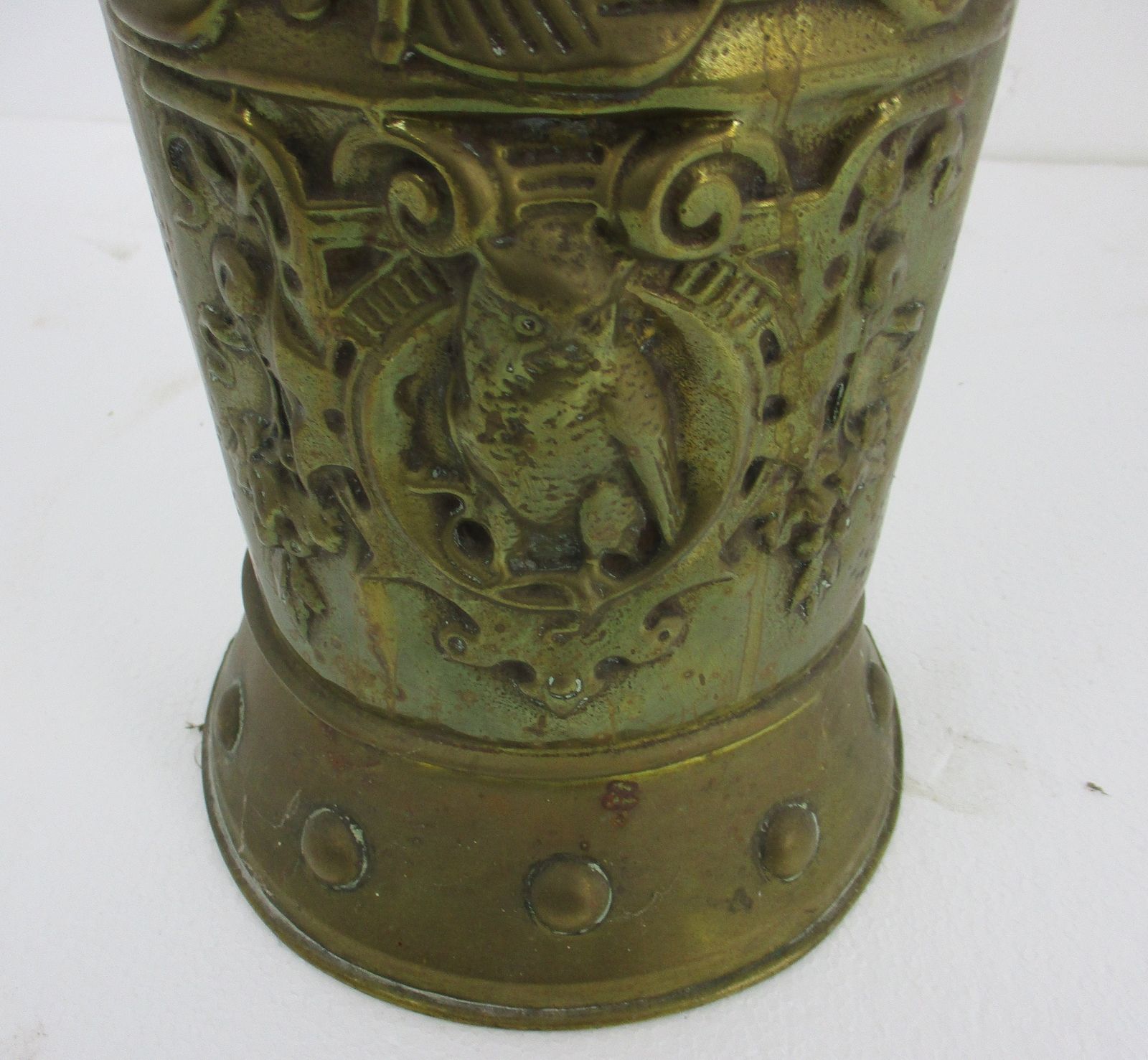 Umbrella Kane Stand Hammered Brass 40s Mid Century Modern French Knight Embossed photo furniture