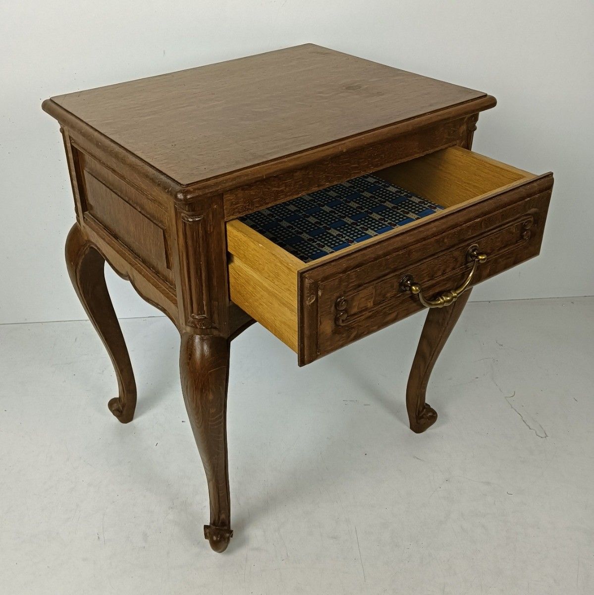 Vintage Nightstand End Table  Modernist  Wood Bedside  Cabinet Louis XV Style photo Furniture
