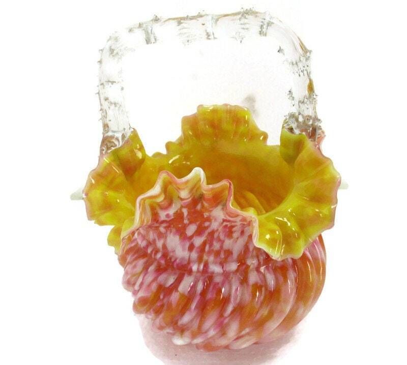 Italian Millefiori  Bowl Dish Centerpiece Murano  Art Glass Modernist Fazzoletto