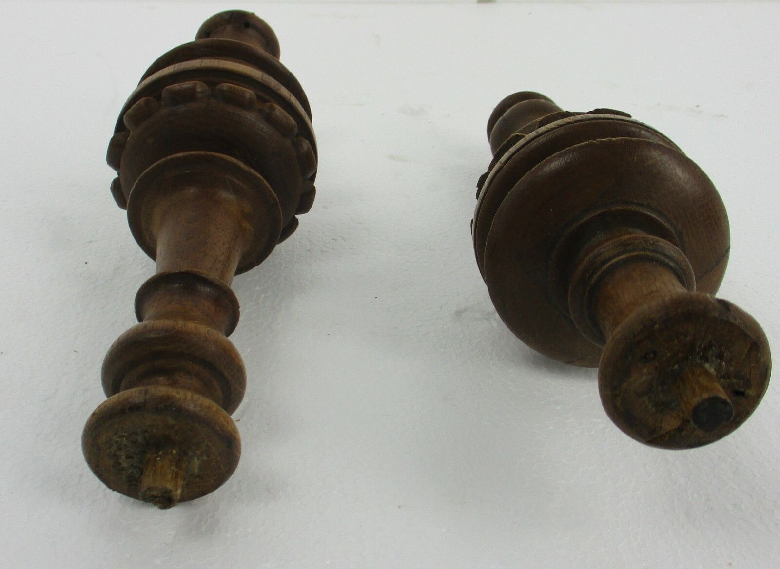 2 Large Reclaimed Carved Wood Large Spindles Balusters Trim Posts Pillar Salvage photo Home Decor