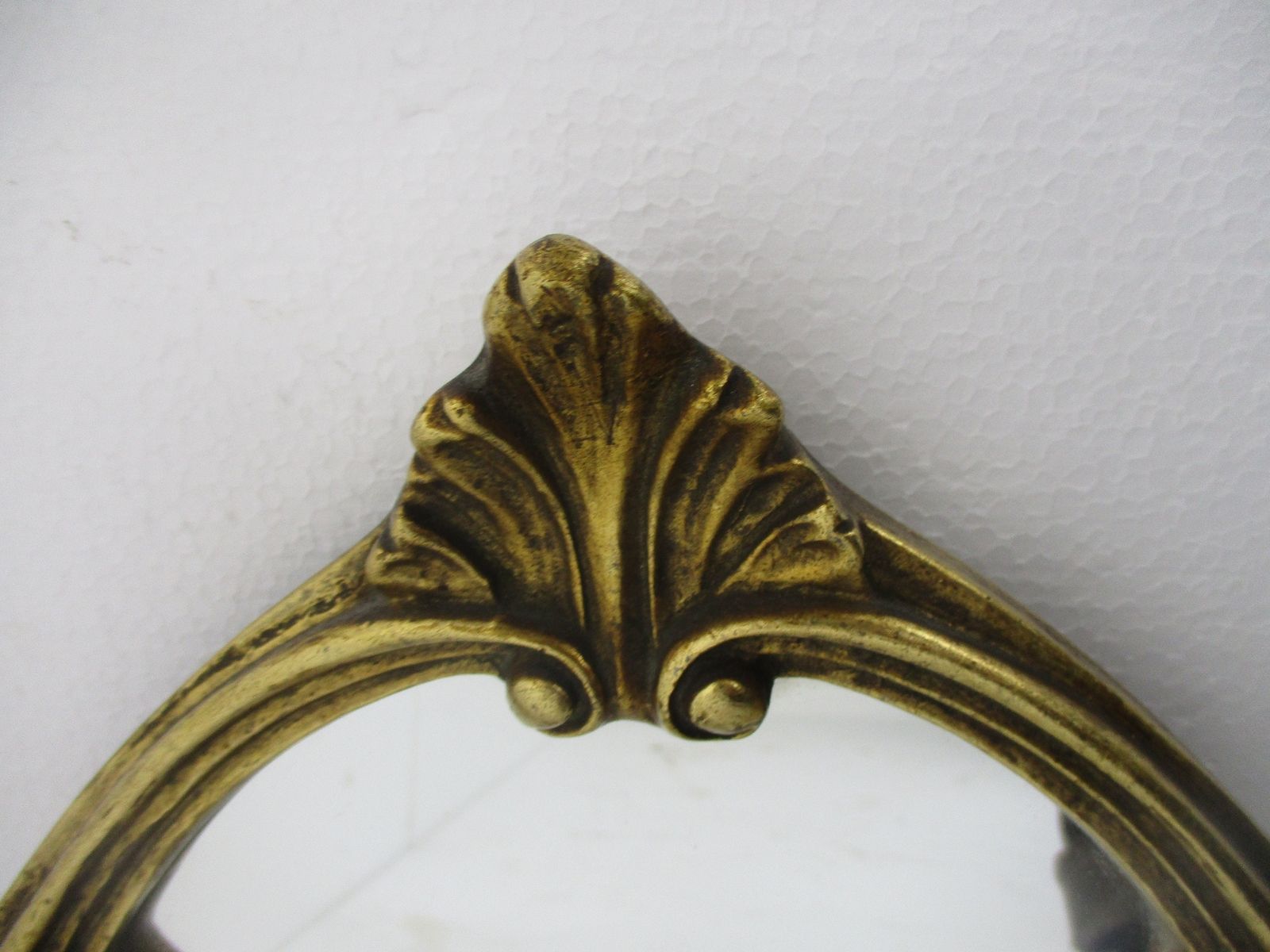 Ornate Mirror Resin Shell Gold Gilded Ornate Hollywood Regency Style 50s Mid Cen photo furniture