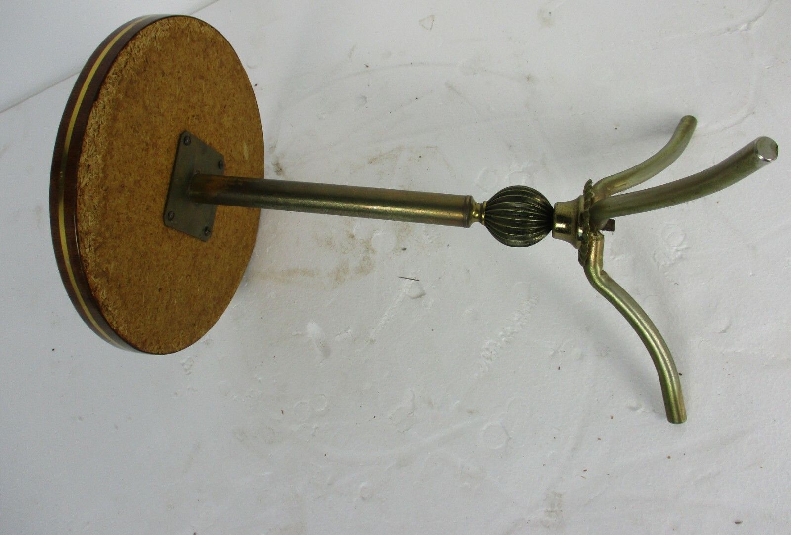 Vintage Side Coffee Wine Table  Funky  Formica Round Retro Brass Tripod Legs photo buy
