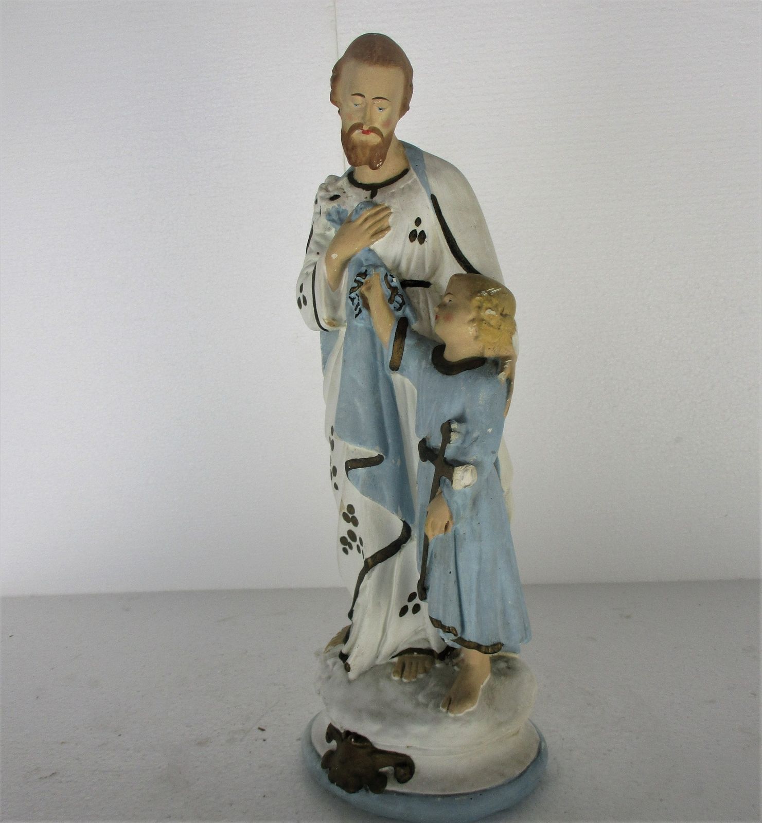 Statue Saint Joseph Protector Of Homes Infant Jesus Statue Chapel Art Deco 17.71 photo vinterior