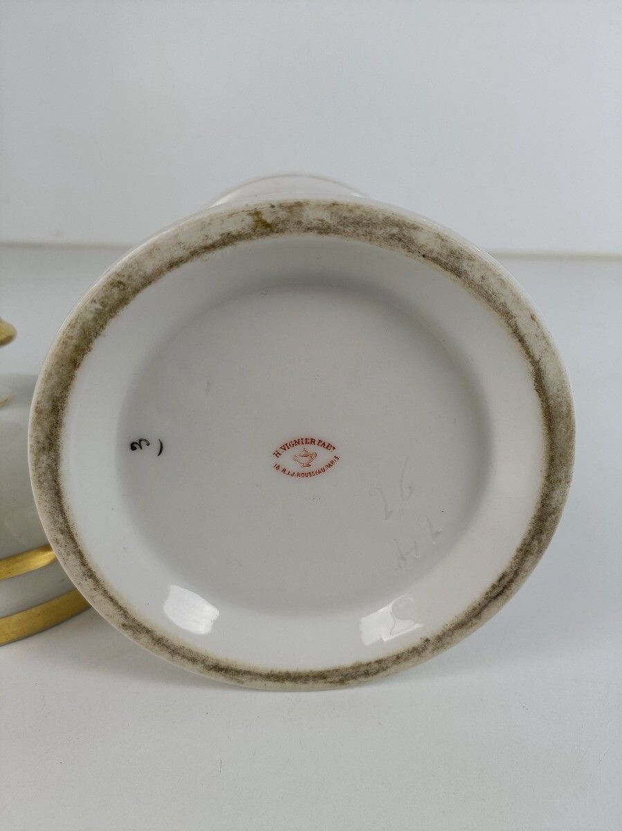 photo for sale Antique Porcelain Medicine Apothecary Jar Container Vignier Fabe Rousseau Paris