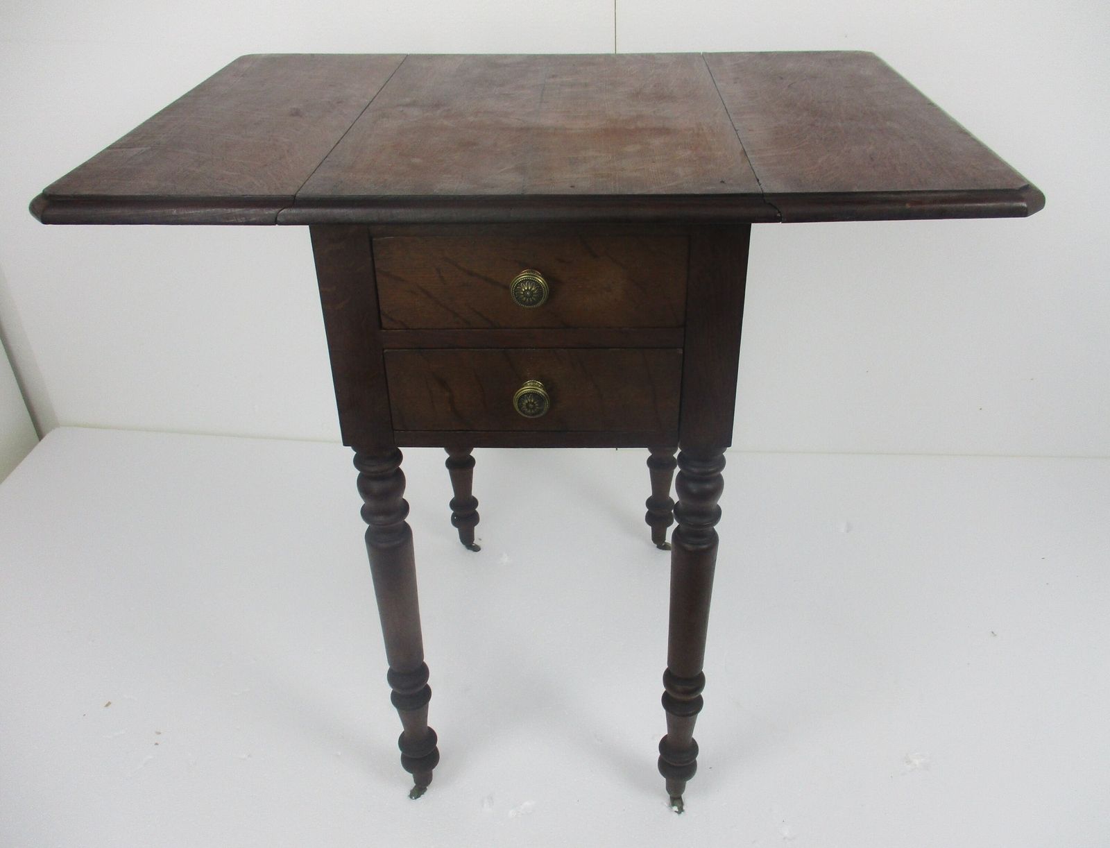Antique Drop Leaf Gate Leg Table Cabinet Desk Hallway Furniture Drawers Sweet On photo for sale