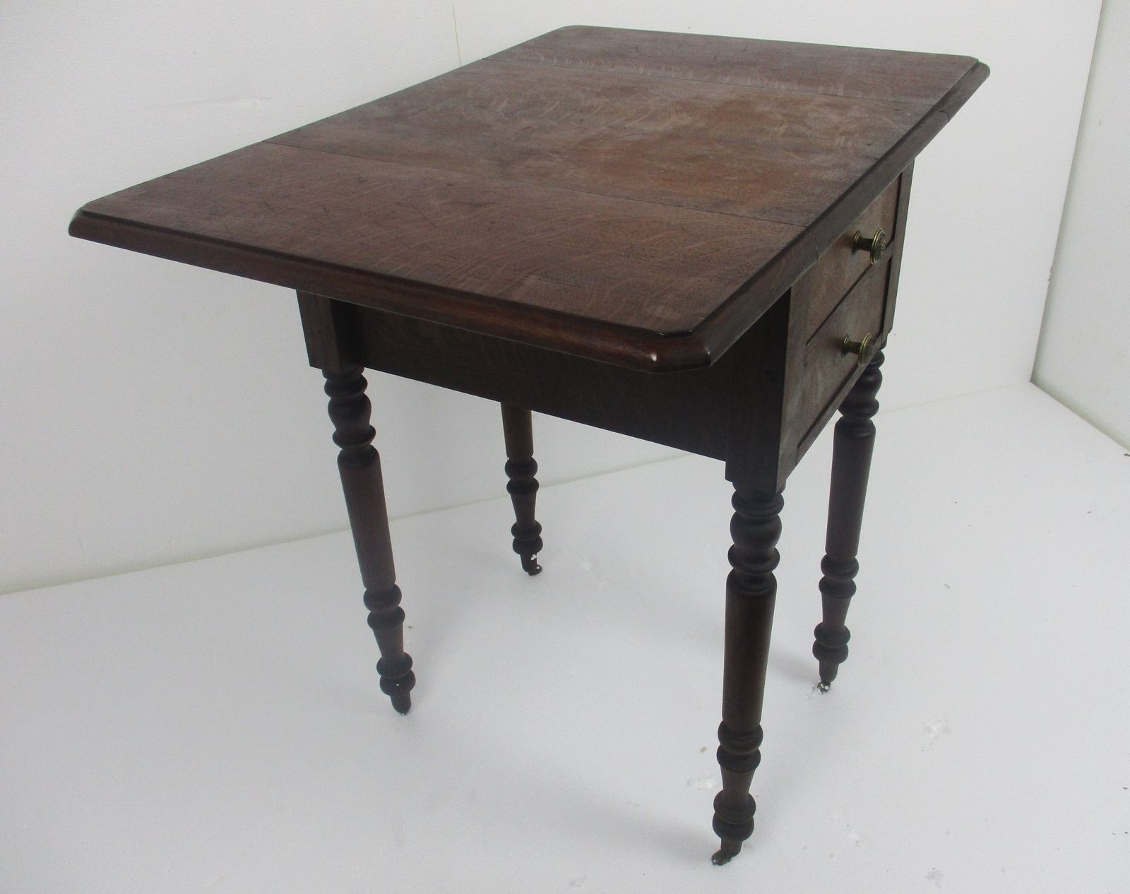 Antique Drop Leaf Gate Leg Table Cabinet Desk Hallway Furniture Drawers Sweet On photo 466.0