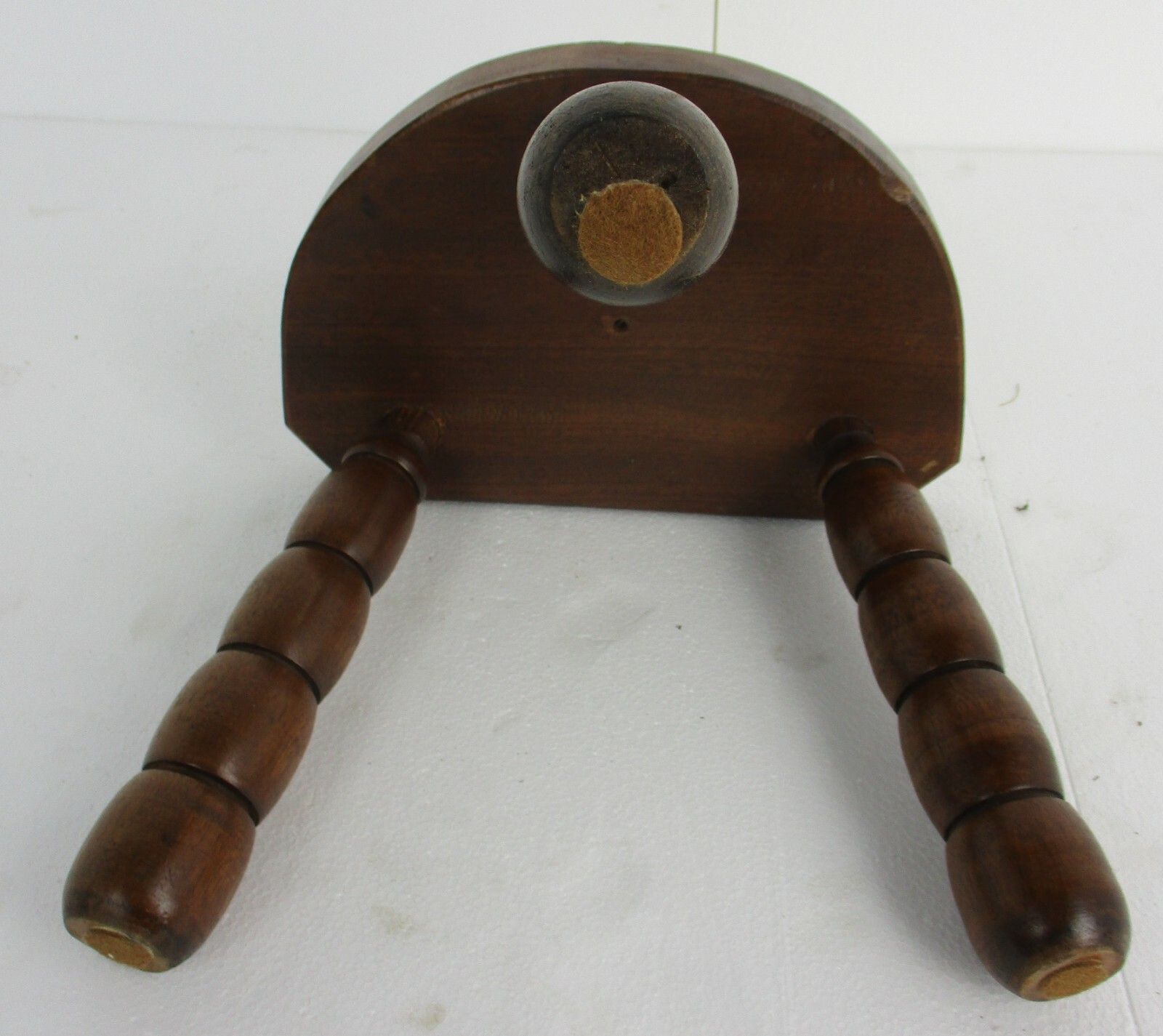 French Funky Hand Carved Wood Tripod Milking Stool Pedestal Table Pedestal photo vinterior