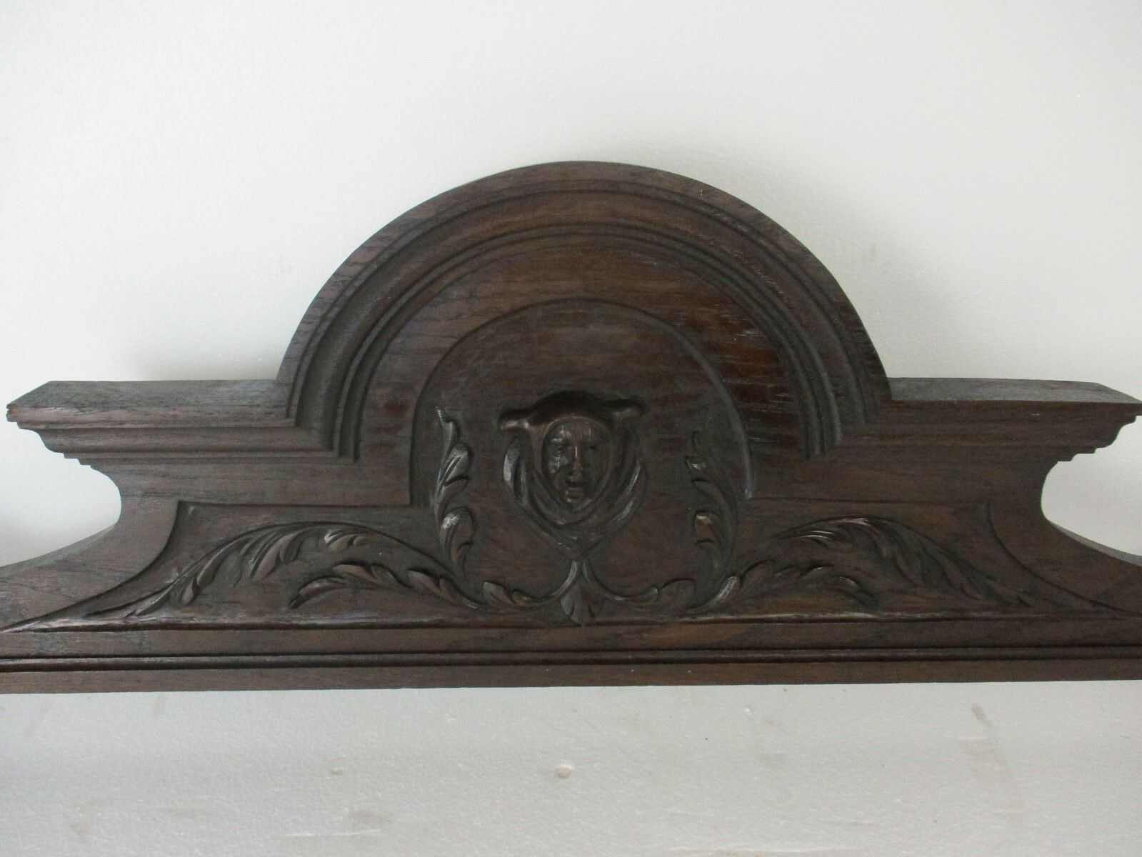 Hand Carved Wood French Pediment Flowers Heart Ornate Over Door Architectural photo furniture