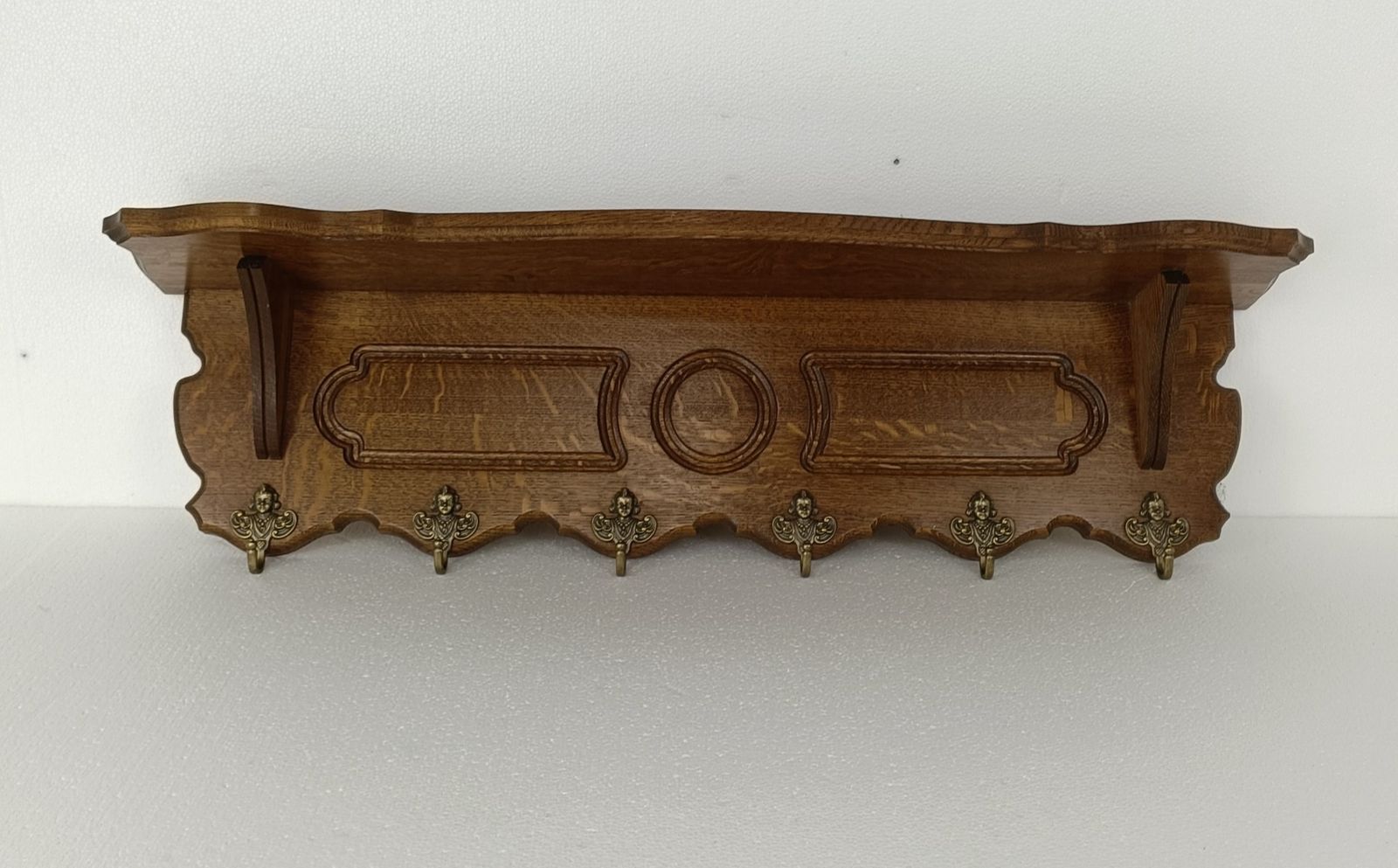 Xl Hand Carved Wood French Oak Coat Hat Kitchen Hallway Rack Antique Gorgeous St photo furniture