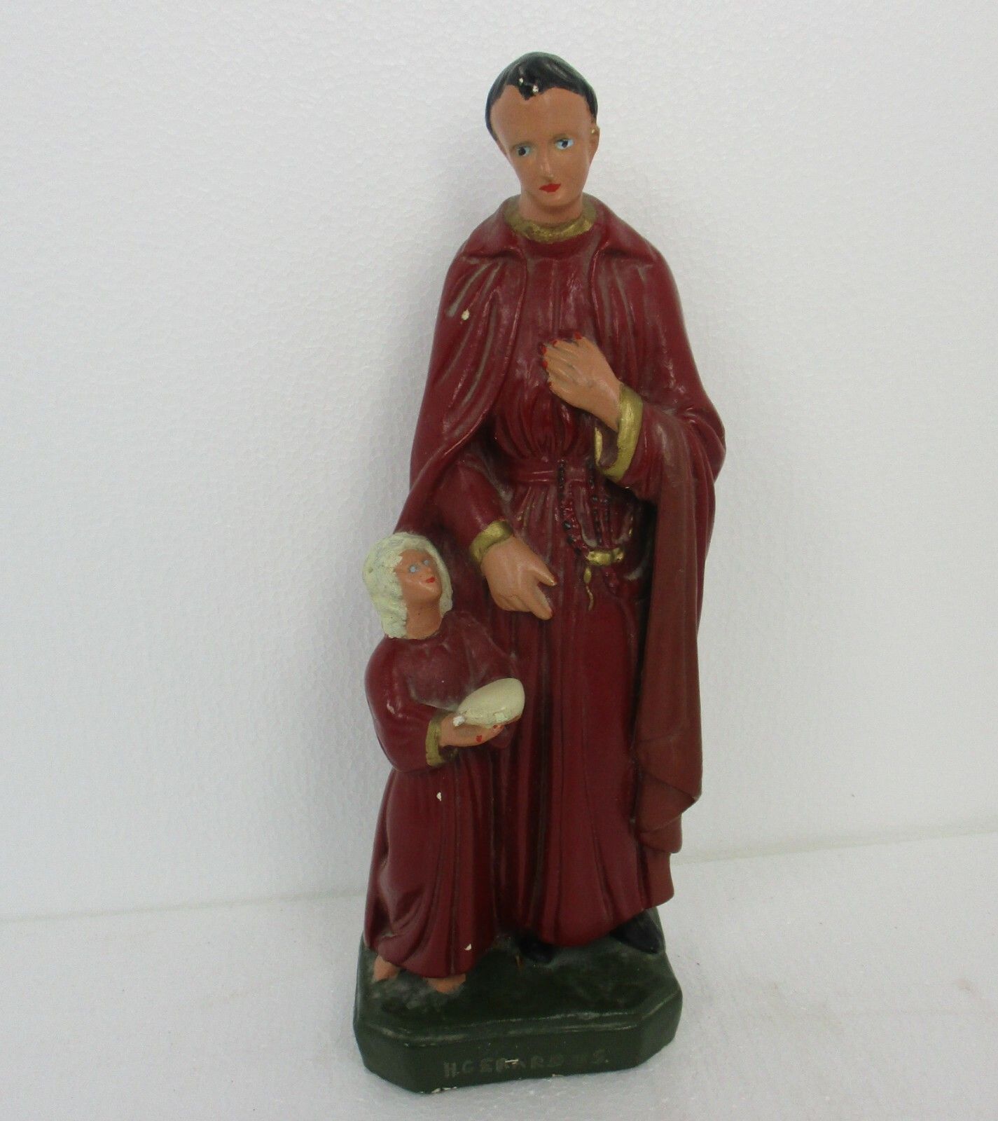 Statue Saint Gerard Majella Infant Jesus Bun Patron Fertility Good Sales Plaster photo furniture