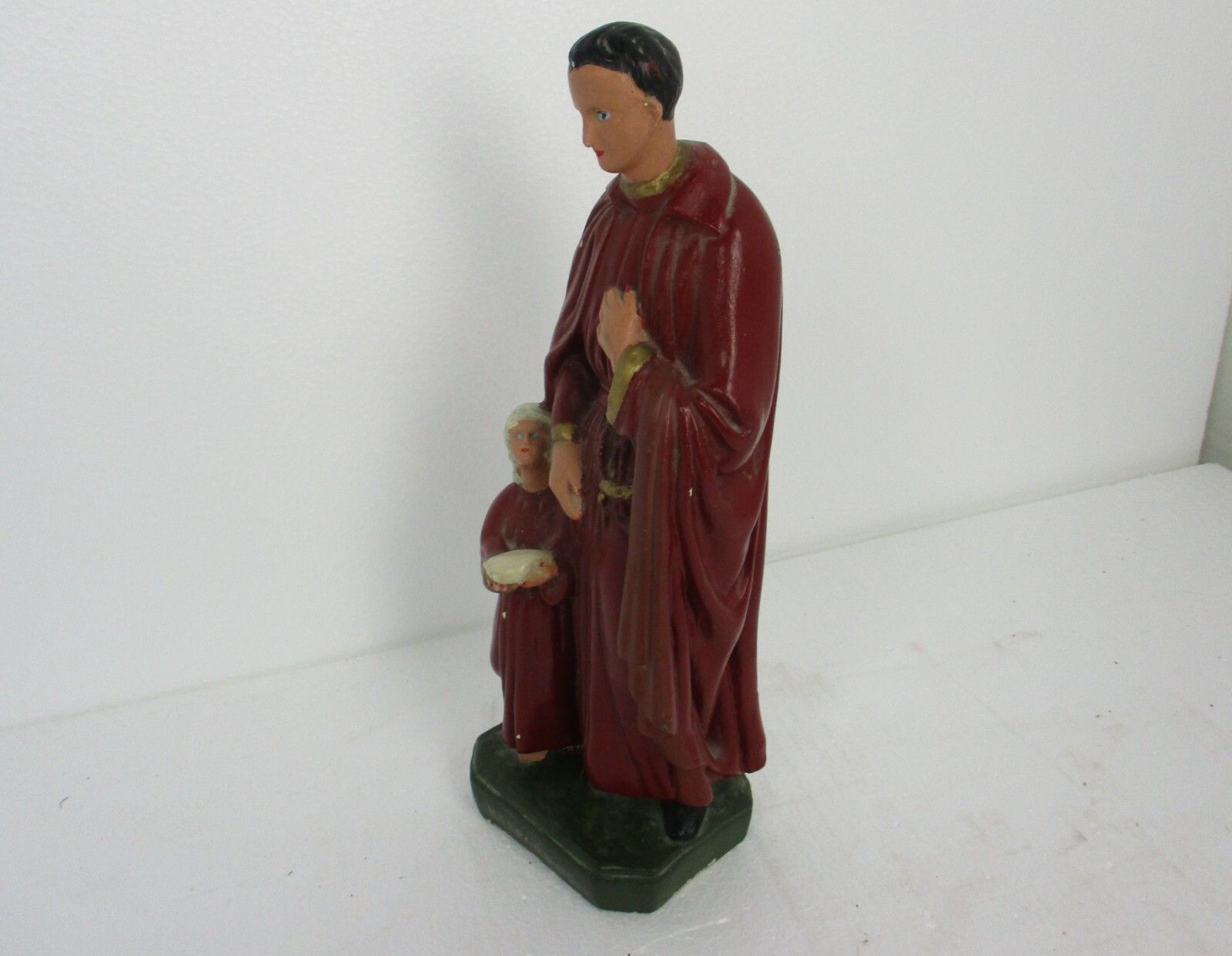 Statue Saint Gerard Majella Infant Jesus Bun Patron Fertility Good Sales Plaster photo vinterior
