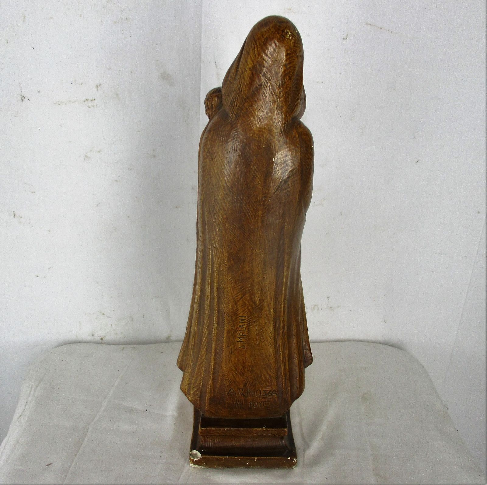 Statue Virgin Mary Our Lady Madonna Statue Infant Child Signed Salvatore Melani photo buy