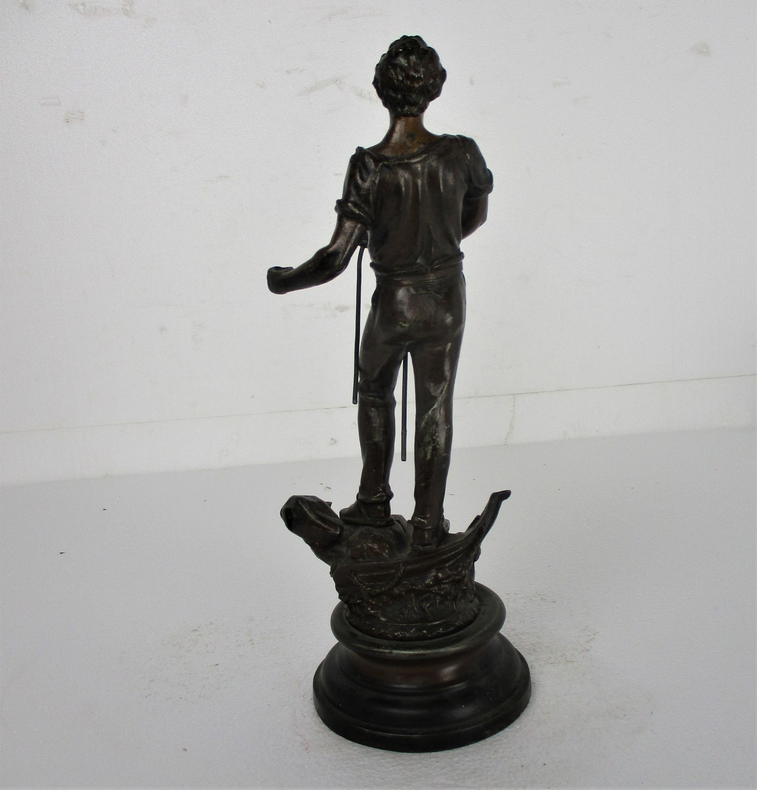 Sculpture Statue Spelter Working Man Knife Grinder Sharpener 14.76" Art Dec photo 125.0