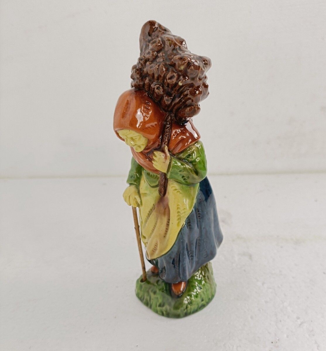 Old Lady With Bunch Of Wood Poterie Flamande Faience Flanders Pottery Glazed photo Art
