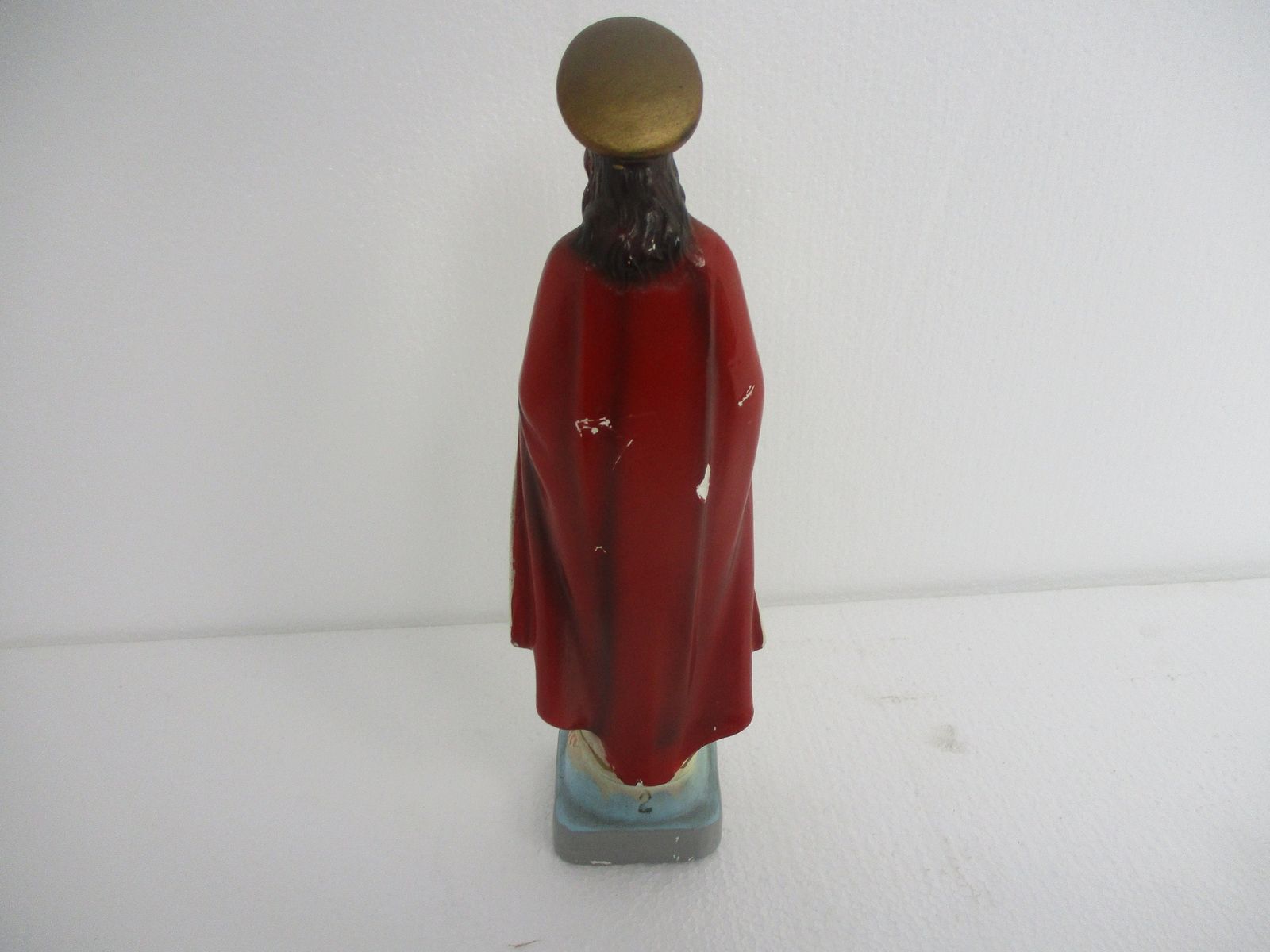 Antique Statue Jesus Christ Savior Sacred Heart Art Deco 1920s Plaster 12.79&Quo photo 61.0