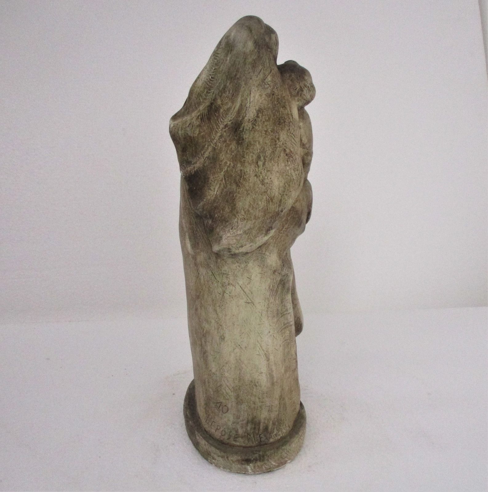 Statue Virgin Mary Our Lady Madonna Infant Child Jesus Tenderness Plaster 14.56& photo vinterior