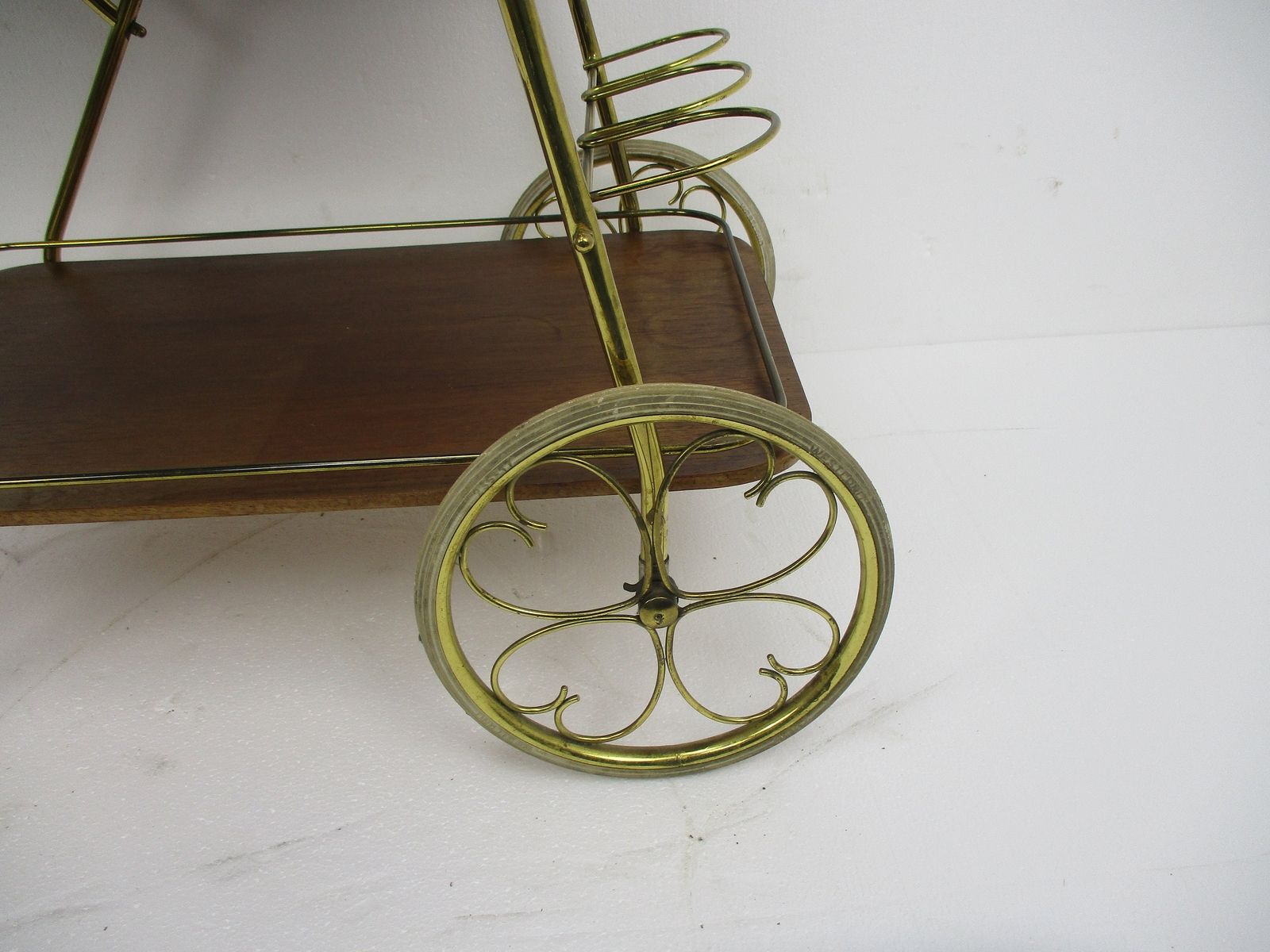 Mid Century Modernist Brass Bar Trolley Cart Era Josef Frank Svenskt Style Tile photo 566.0