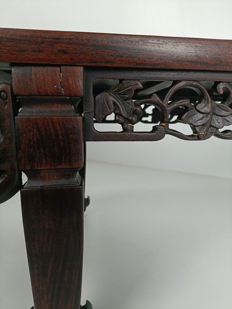 Exquisite Antique Chinese Hand Carved Wooden Ornate Kang Coffee Table Rectangula photo vintage