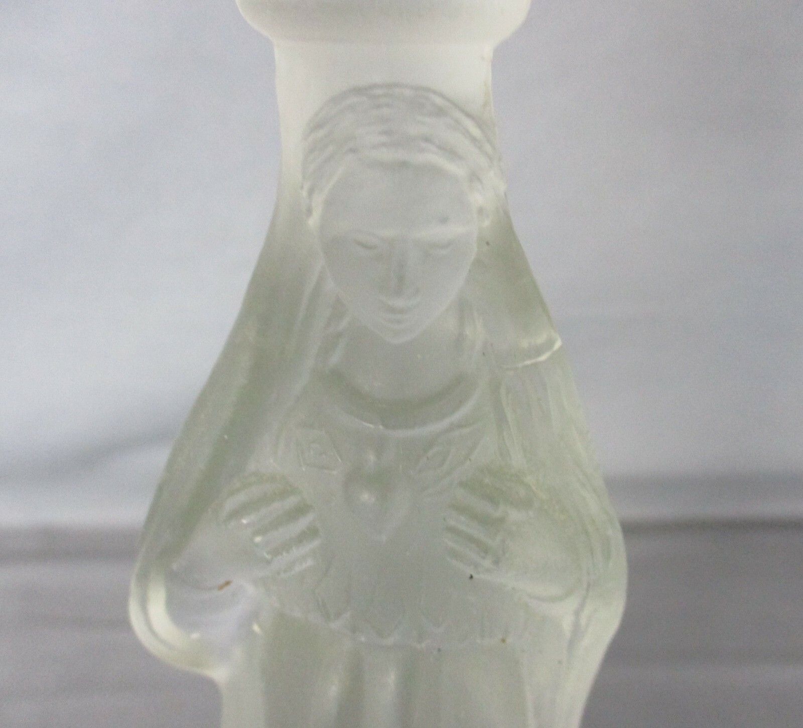 Art Glass Clear Candle Holder Holy Heart Virgin Mary Our Lady Madonna Angels photo Home Decor
