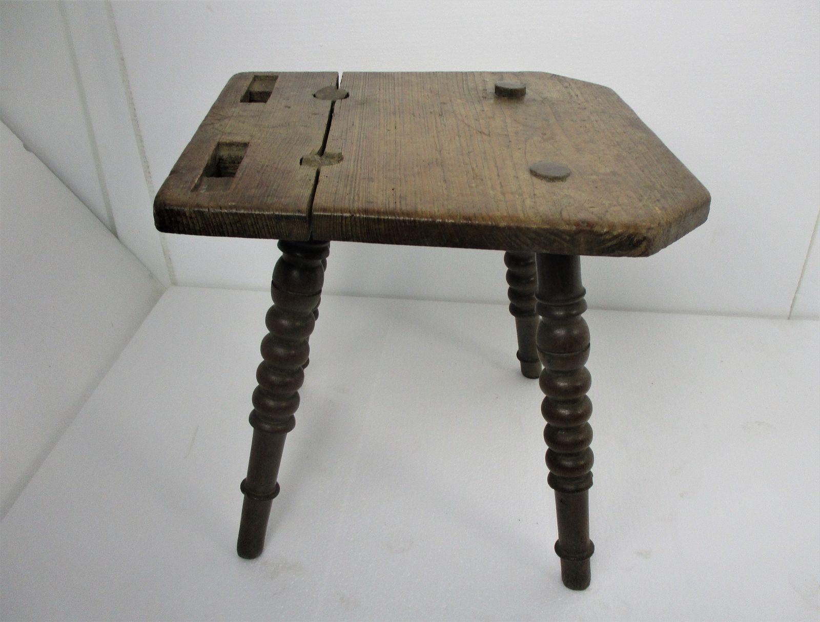Old Milk Milking Stool Farmhouse Country Barn Style Side Display Table Pedestal photo furniture