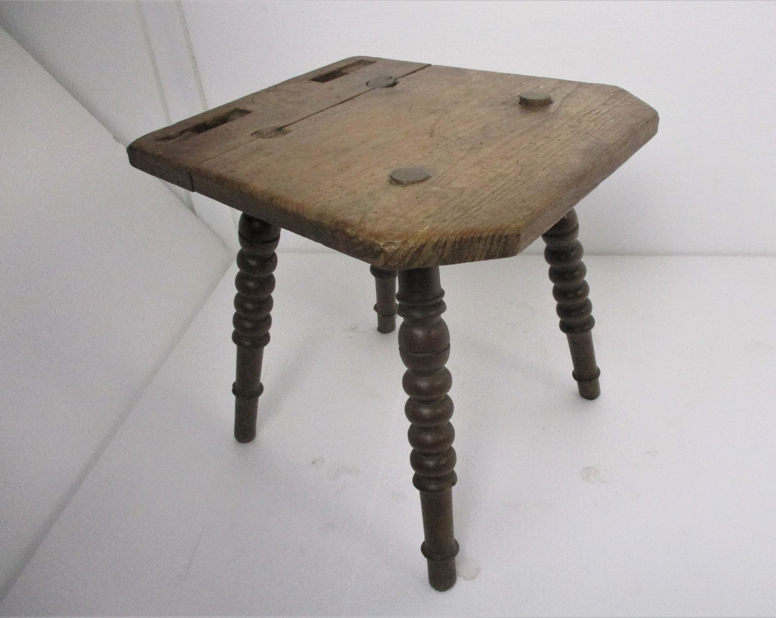 Old Milk Milking Stool Farmhouse Country Barn Style Side Display Table Pedestal photo for sale