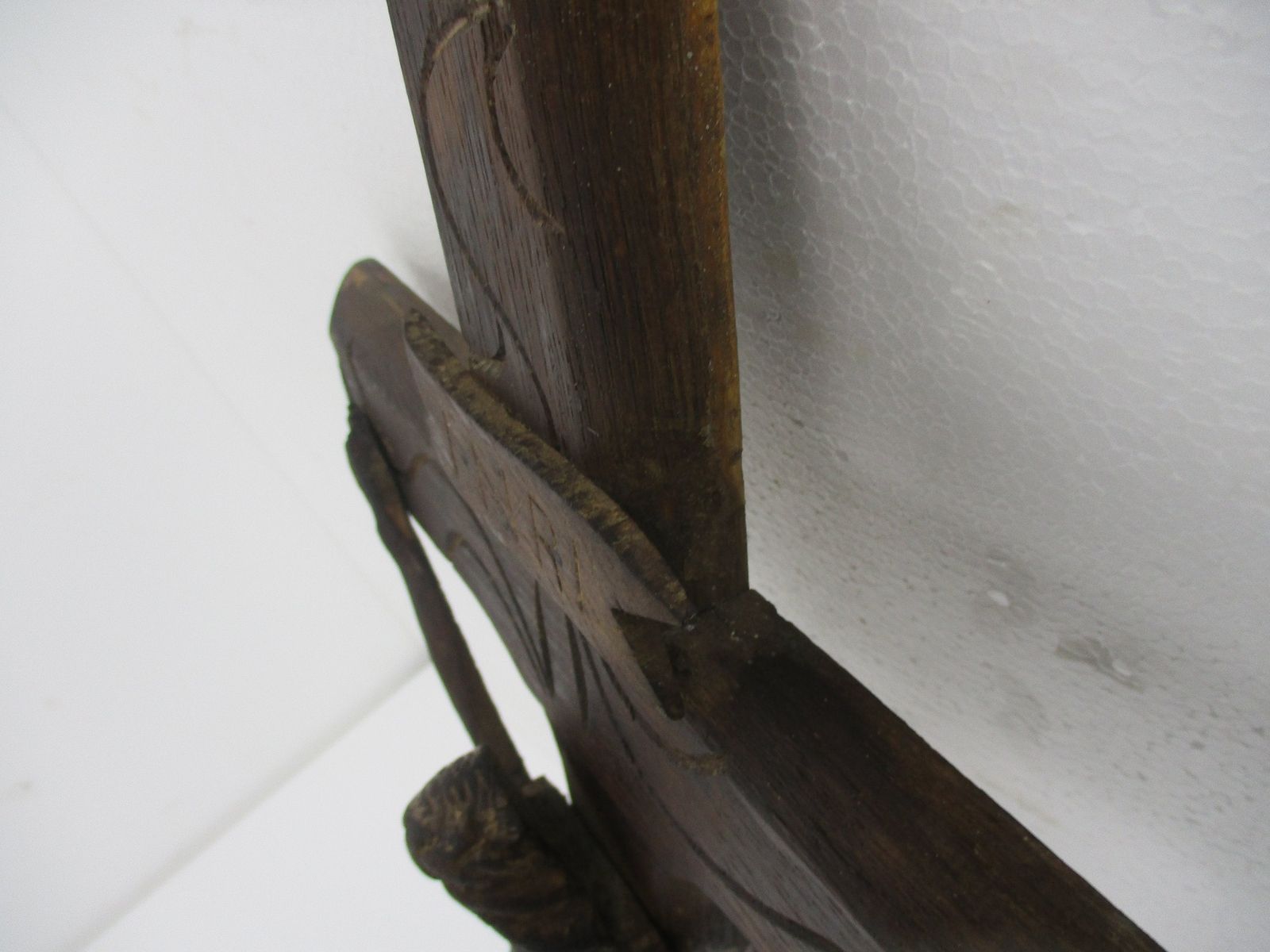 Completely Hand Carved Wood Oak Hanging Crucifix Cross Corpus Jesus Christ photo buy