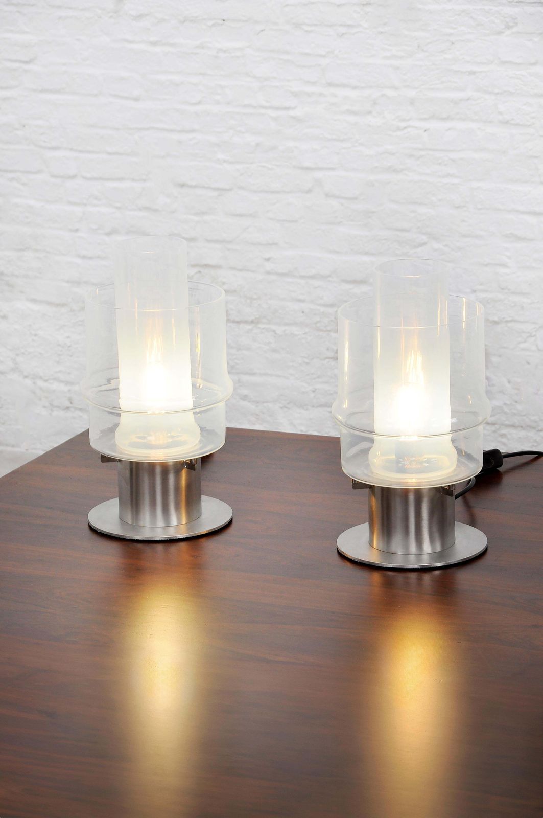 Pair Of Modernist Murano Table Lamps By Carlo Nason For Mazzega, Italy 1970's photo 5718.0