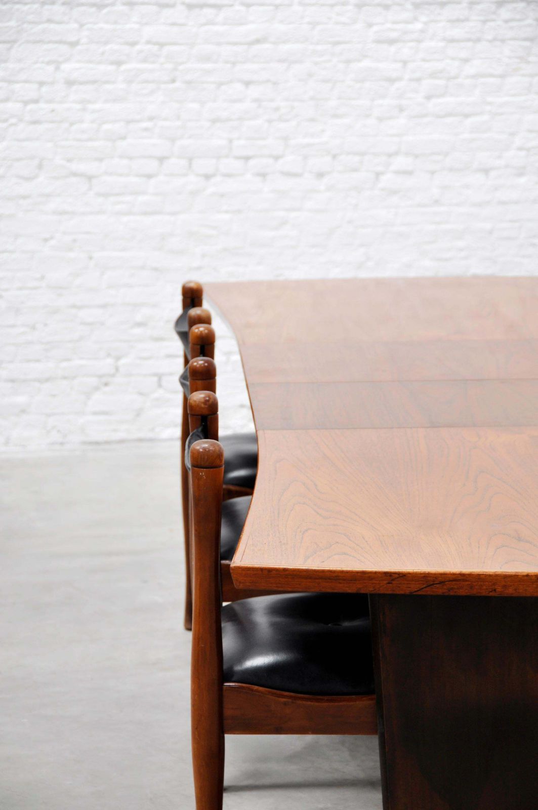 photo for sale Mid Century “Bow‑Tie” Dining Table By Harvey Probber, Inc 1955, Teak & Brass