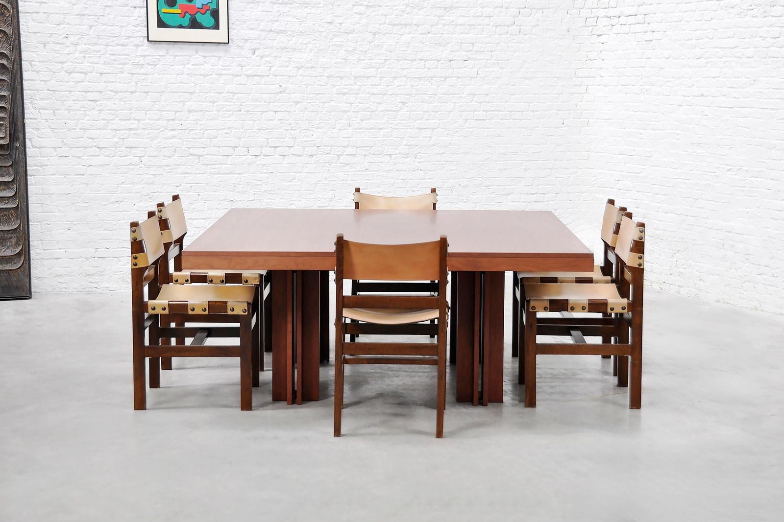 photo for sale Carlo Scarpa 'Quatour' Dining Table In Walnut, Simon Gavina, Italy, 1974