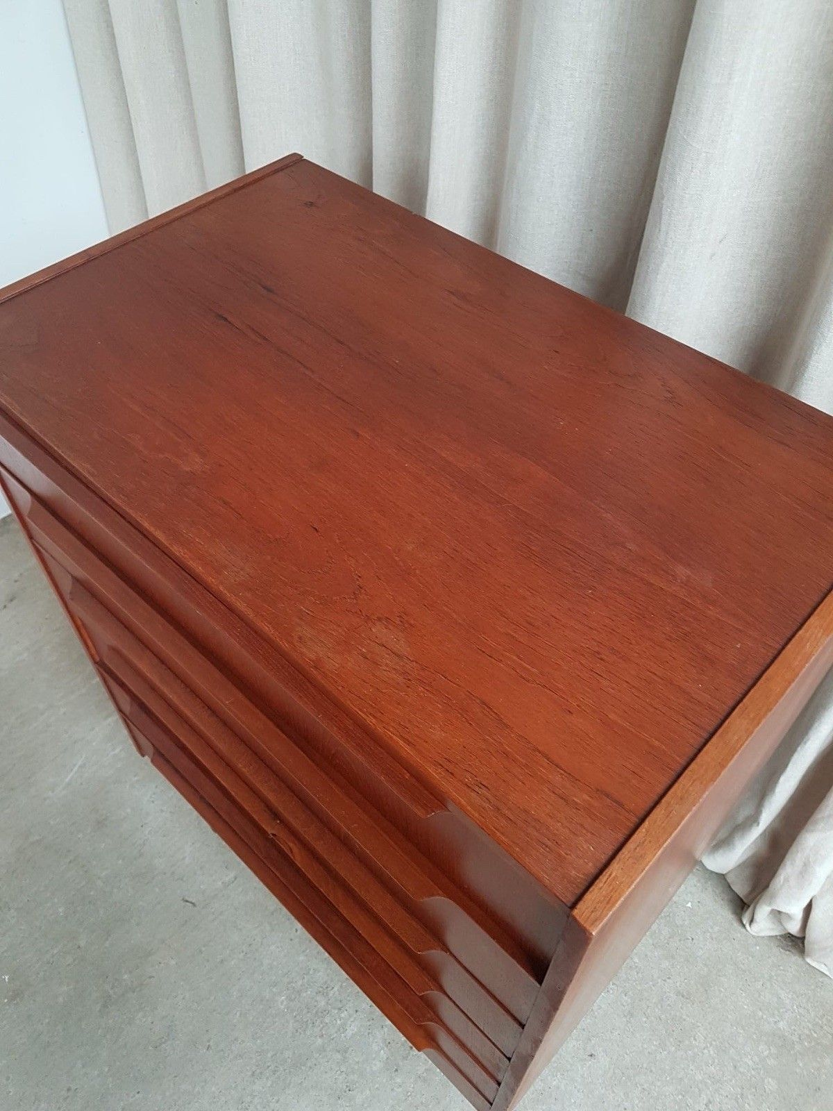 862.5 Vtg Mid Century Danish Teak Chest Of Drawers Tallboy Retro Scandi R908 photo