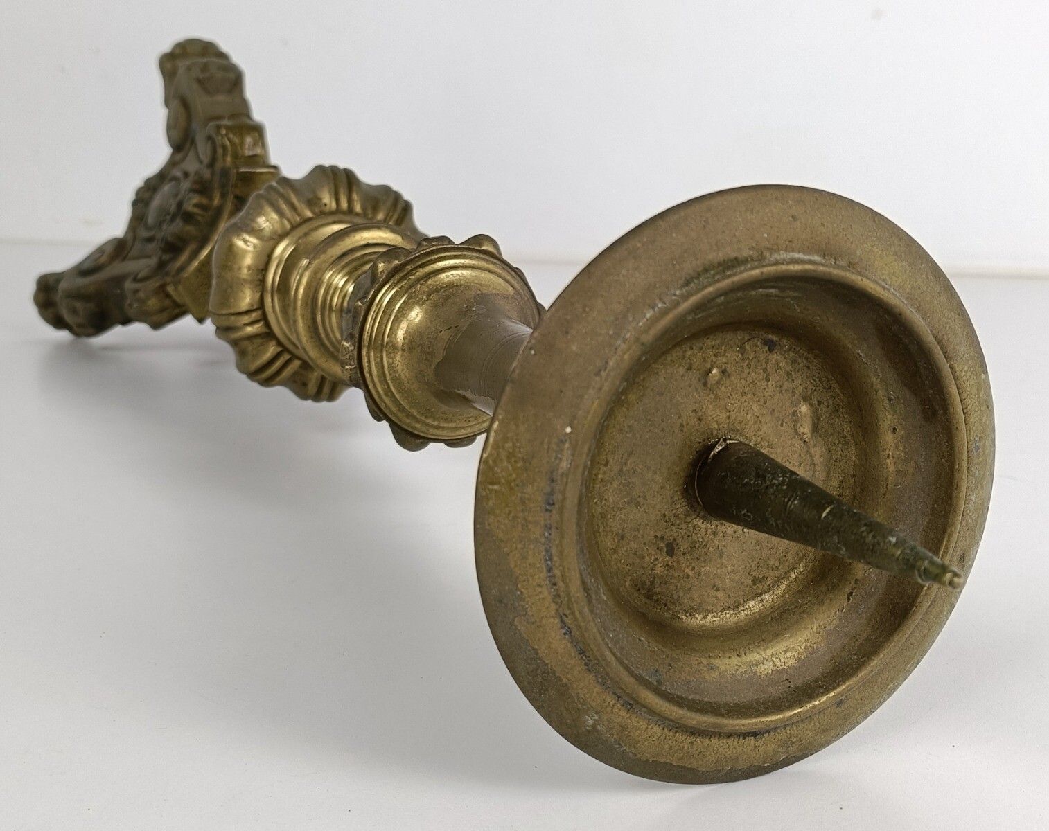 Antique Brass Ornate Candle Holder Candle Stick Large photo buy