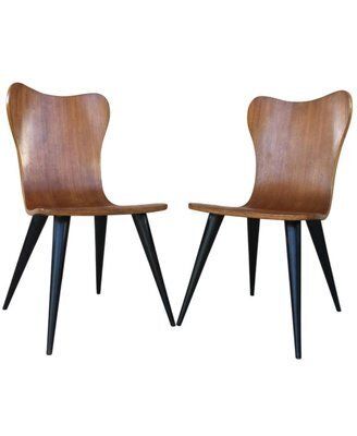 Mid Century Chairs With Conical Legs, 1950s, Set Of 2