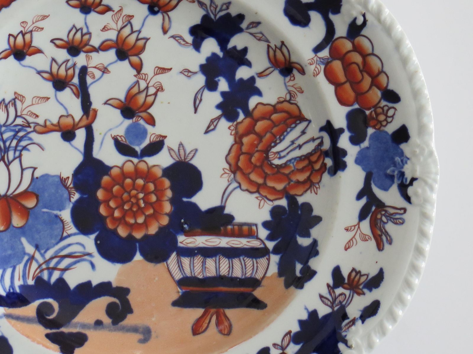photo furniture Set Of Two (A) Georgian Masons Ironstone Desert Plates Basket Japan Ptn, Ca 1818
