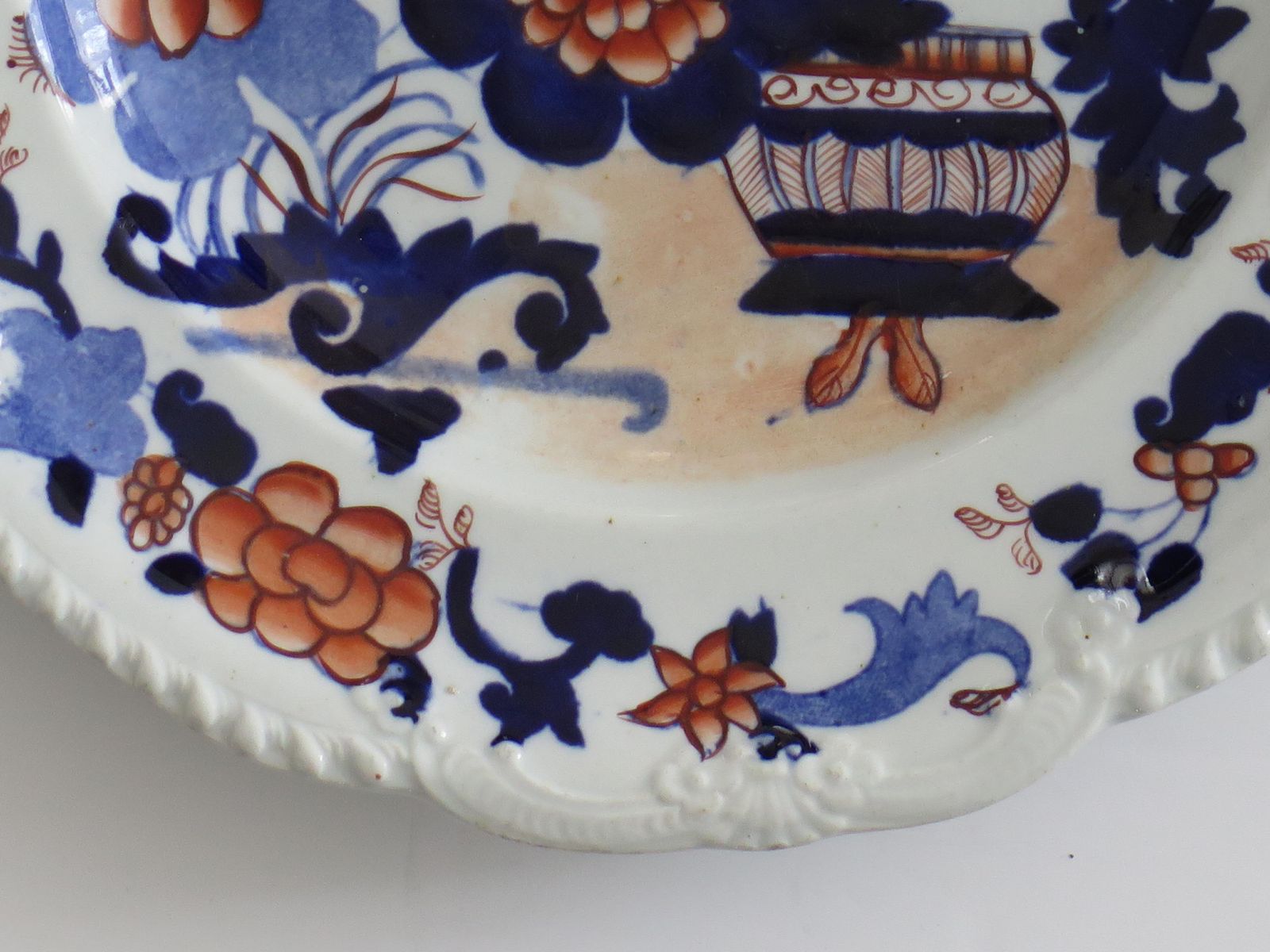 photo furniture Set 0f Two (B) Georgian Masons Ironstone Desert Plates Basket Japan Ptn, Ca 1818