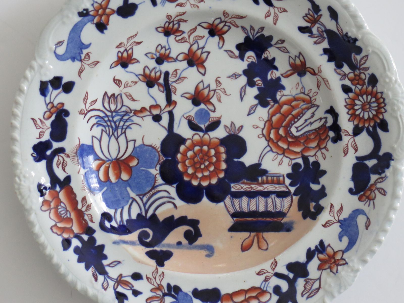 Georgian Masons Ironstone Desert Plate In Basket Japan Ptn, Circa 1818 photo buy