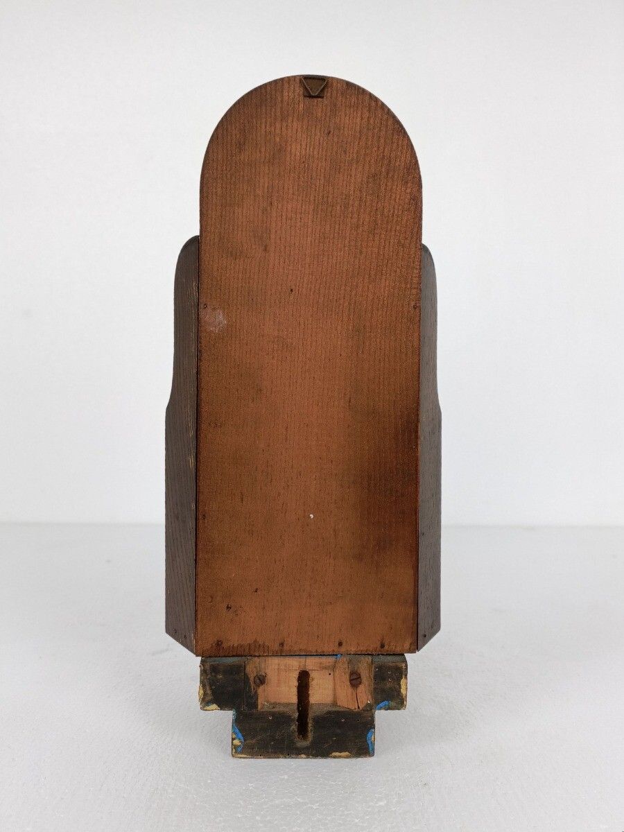 Gothic Gorgeous Wooden Ornate Chapel For Statue  Antique Hand Painted Ave Maria photo 244.0