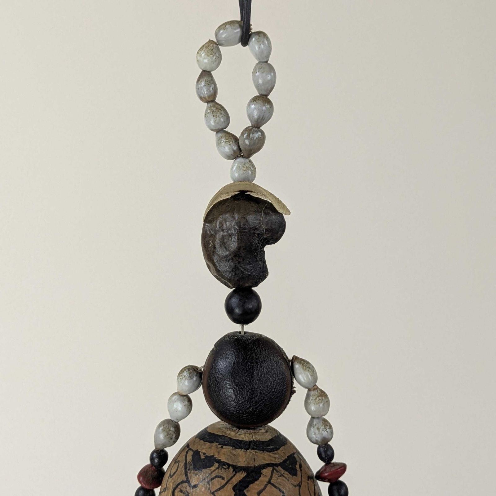 Authentic Tribal Art Doll Handcrafted Gourd Seed Nut Organic Materials Indigenous Folk Art Collectible photo 95.0