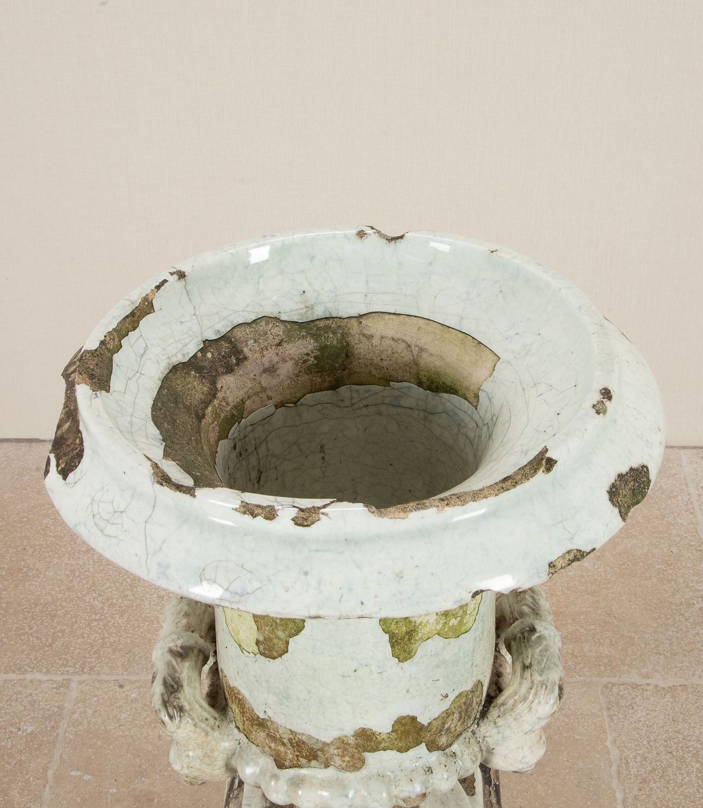 19th Century English Terracotta Urn On Pedestal photo for sale