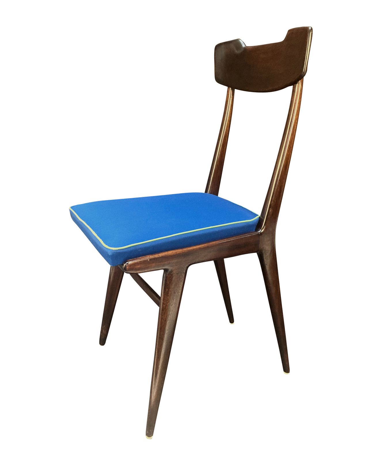 A Set Of Six Italian Mid Century Dining Chairs In Mahogany photo for sale