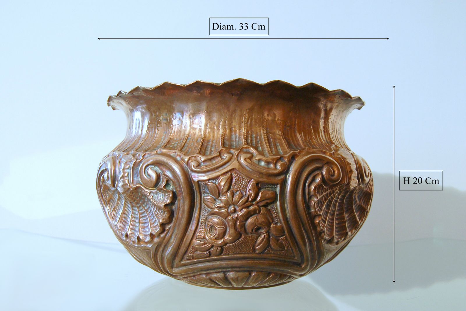 Antique Copper Jardiniere   19th Century photo vinterior