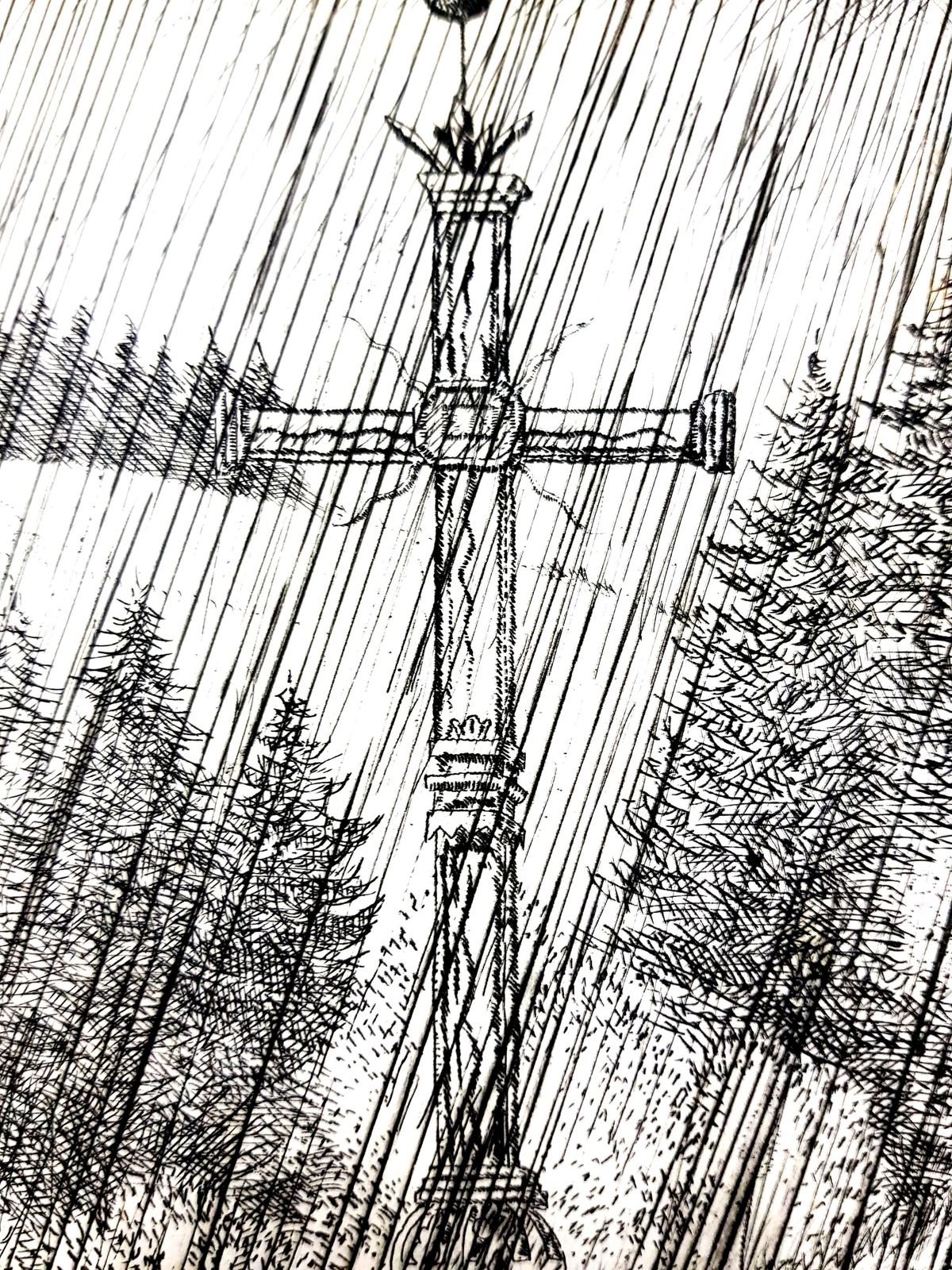 Jean Emile Laboureurjean émile Laboureur   Under The Cross   Original Etching1946 photo Art