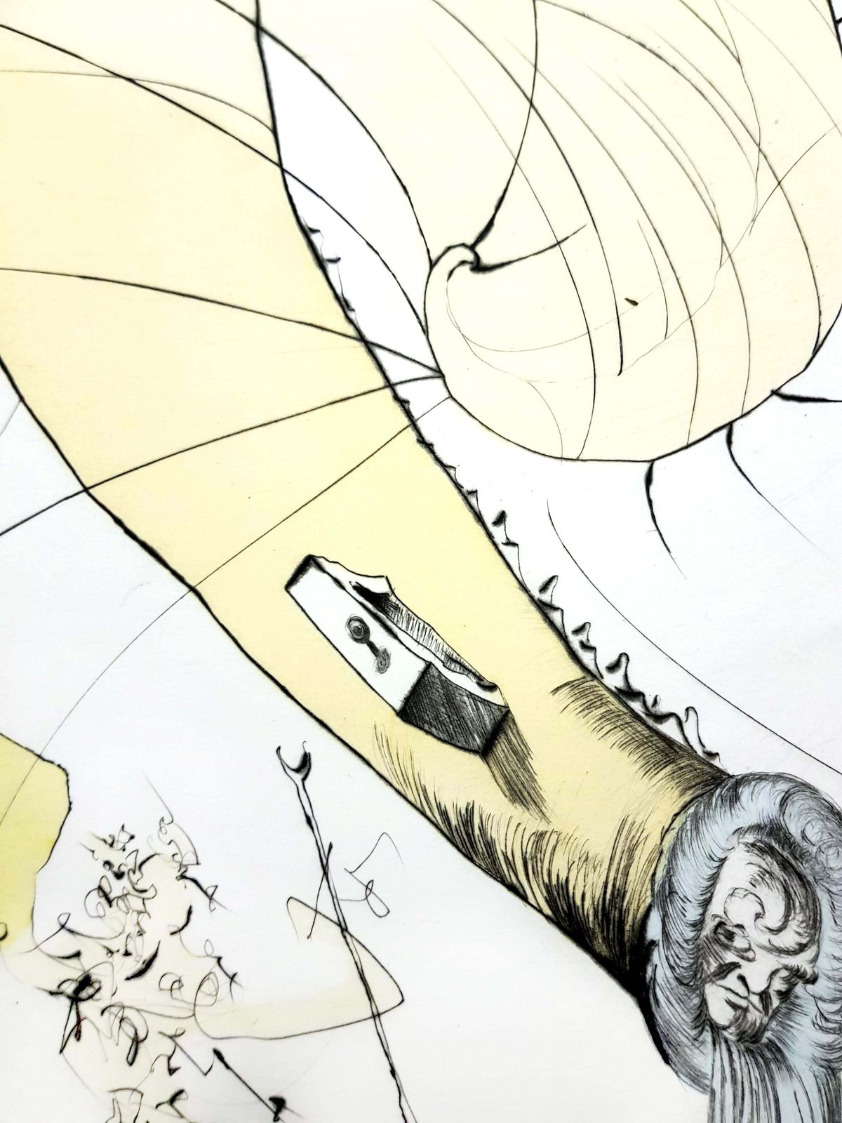 Salvador Dalí­Salvador Dali   Freud With A Snail's Head   Original Signed Engraving1974 photo vintage