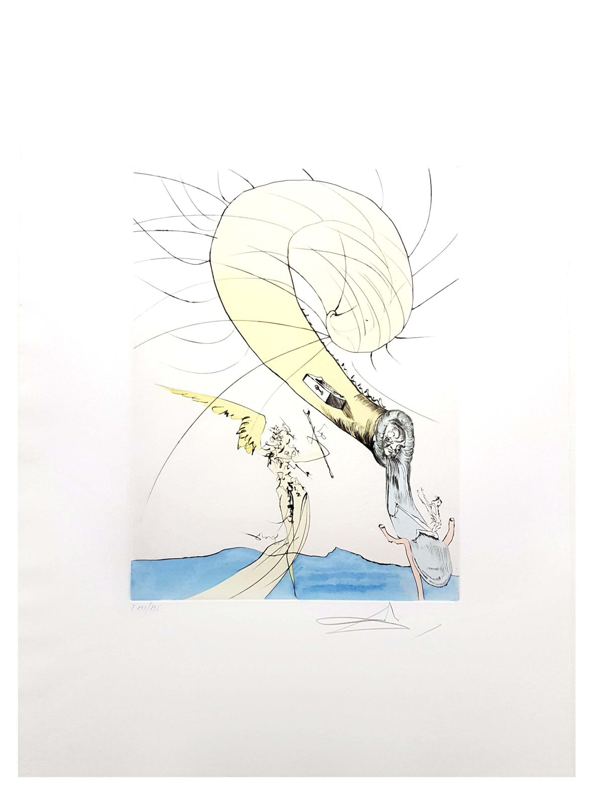 photo for sale Salvador Dalí­Salvador Dali   Freud With A Snail's Head   Original Signed Engraving1974