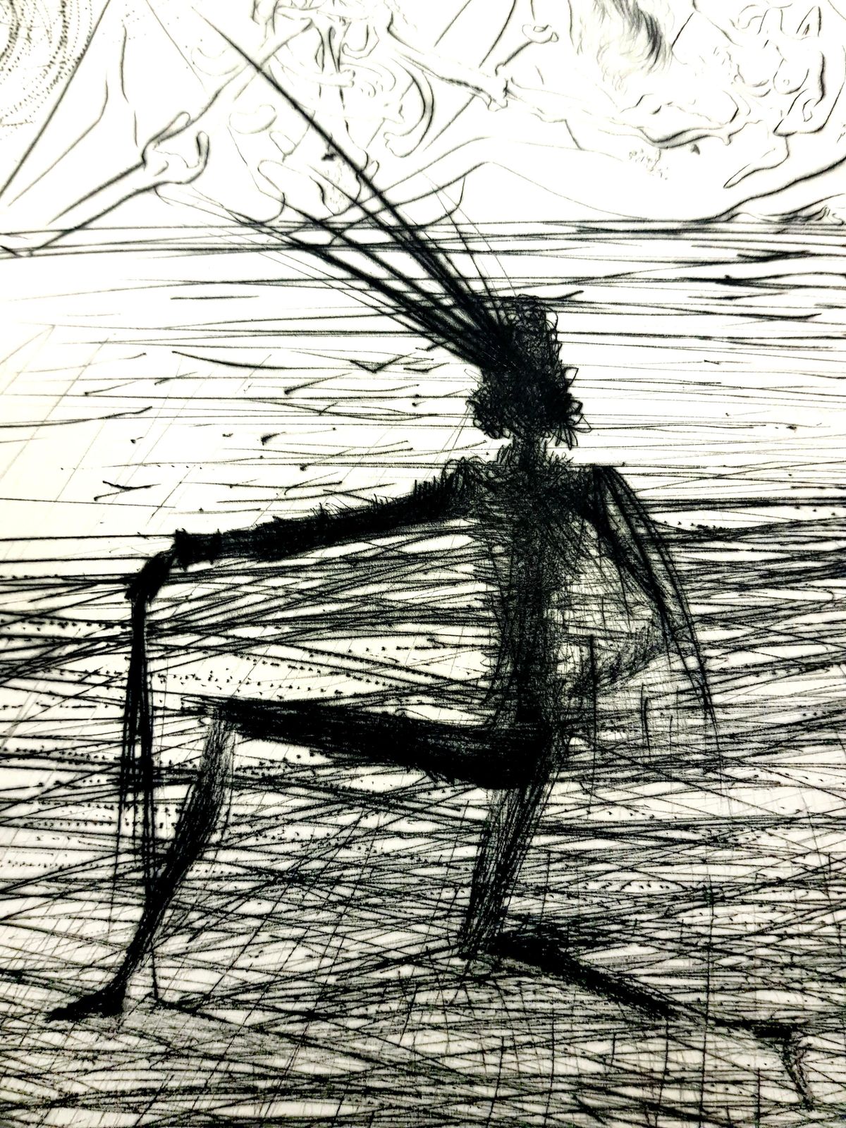 Salvador Dalí­Salvador Dali   Kneeling Knight   Original Etching1969 photo vinterior