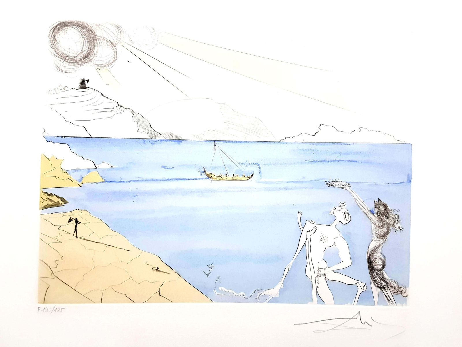 Salvador Dalí­Salvador Dali   The Laurels Of Happiness   Original Signed Engraving1974