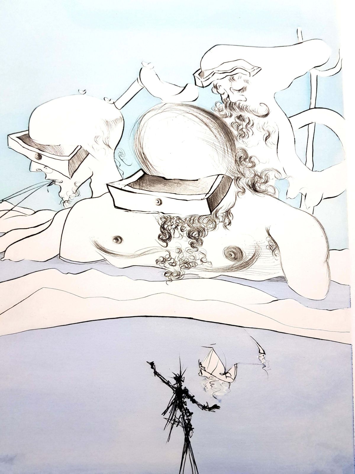 Salvador Dalí­Salvador Dali   Flung Out Like   Original Signed Engraving1974 photo furniture
