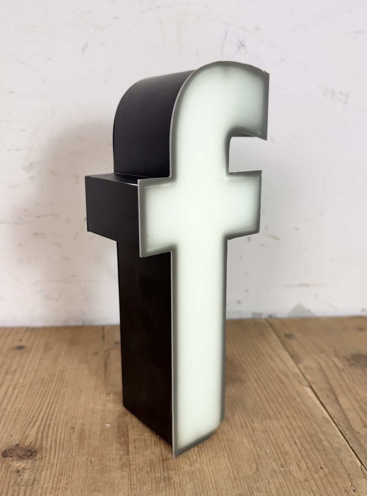 Vintage Grey Illuminated Letter F , 1970s photo 119.0