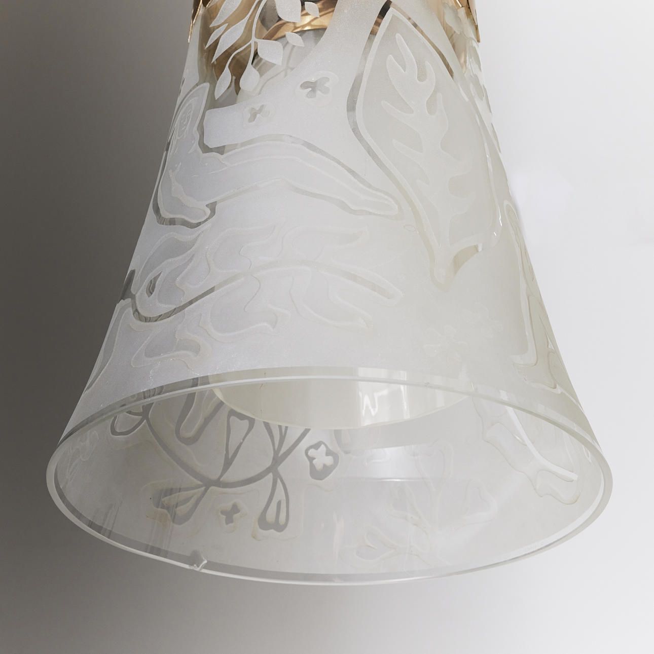 Bo Notini. Ceiling Lamp, Glössner & Co, 1940/50's, Swedish Modern, Model T 58, Brass And Glass photo furniture